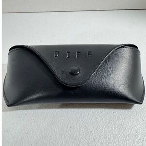 DIFF Eyewear Black Faux Leather Snap Closure Sunglasses Case " make difference "